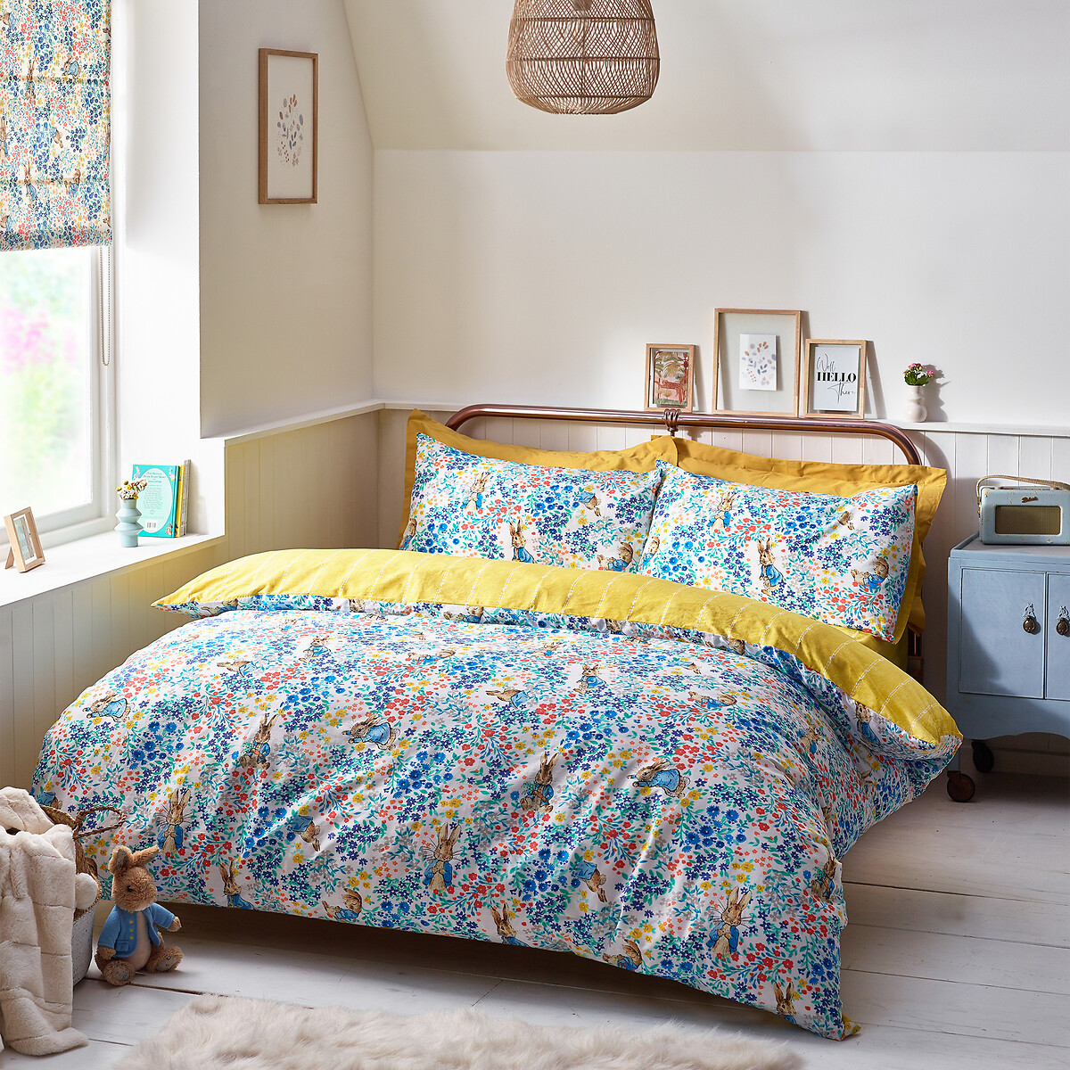 Windflower Bedding Bloomfield Set Copripiumino 3 Pezzi Super King Floreale Senape - 4