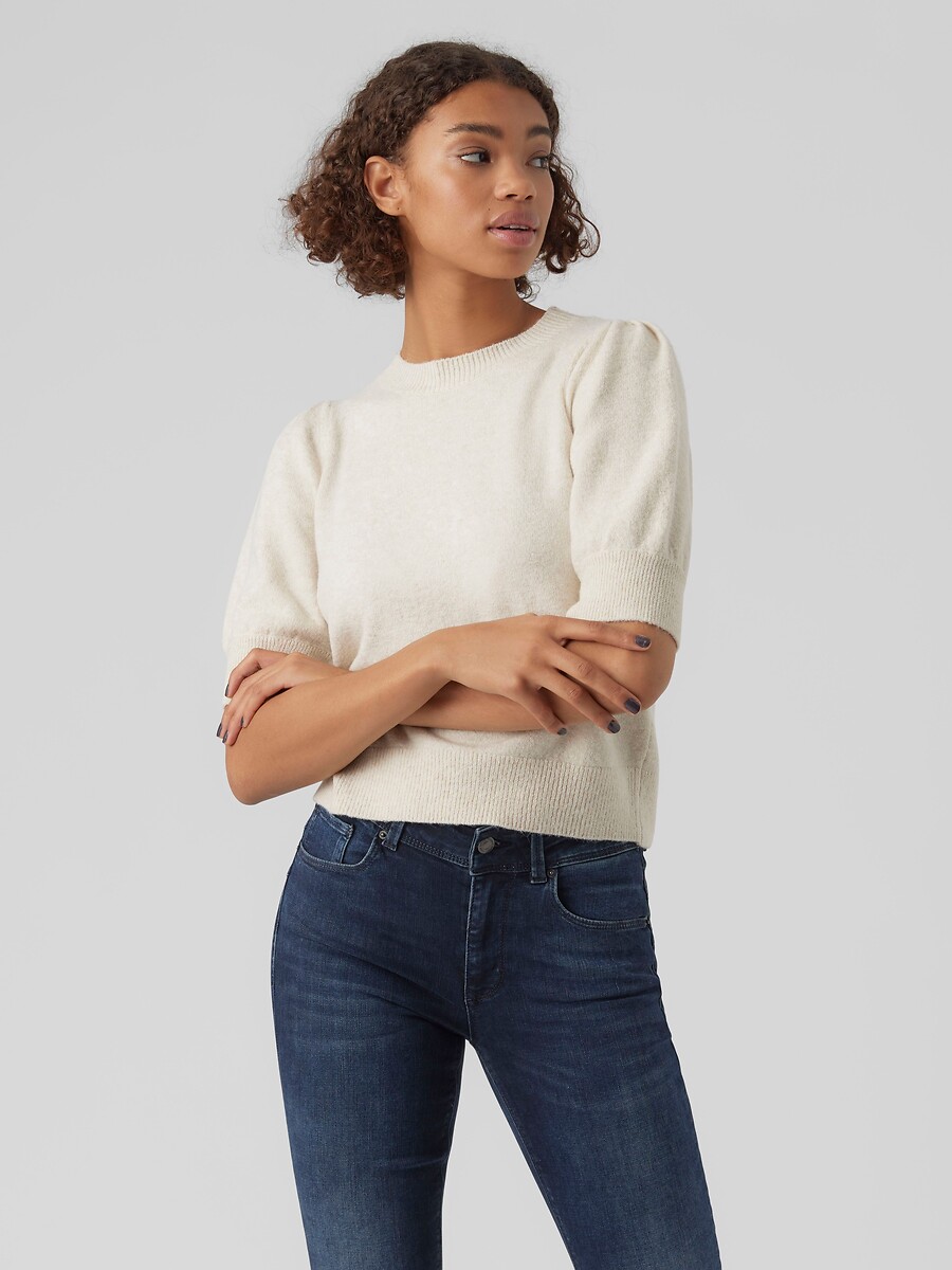 Pull col rond manches 3/4, VERO MODA