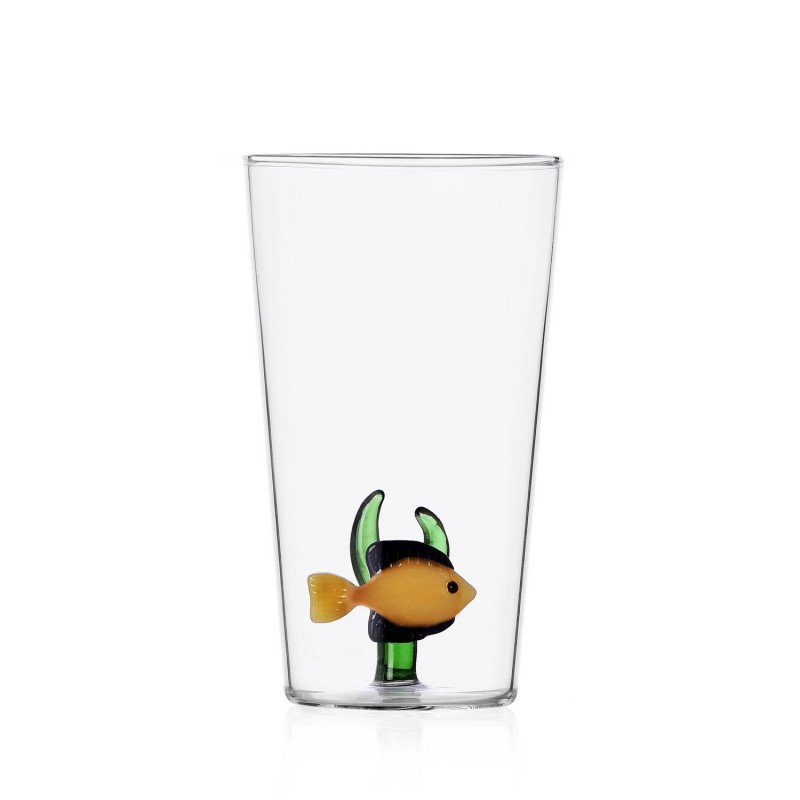 Verre poisson long drink MARINE GARDEN yellow fish, ICHENDORF