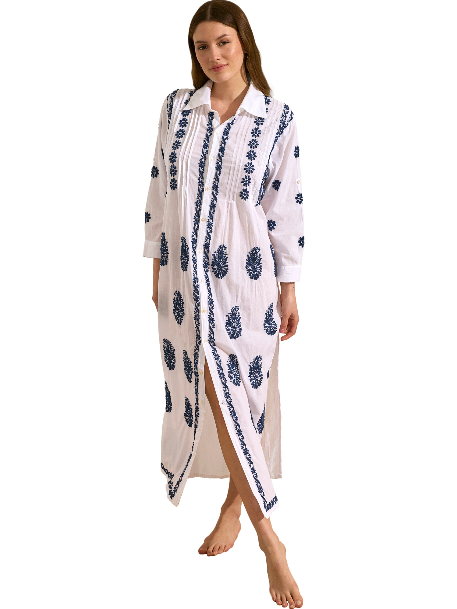 Robe longue de plage manches trois-quarts COMPLEMENTOS, SELMARK MARE