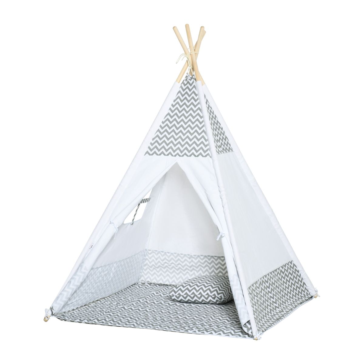 HOMCOM Tente tipi pour enfant en coton polyester et bois de pin