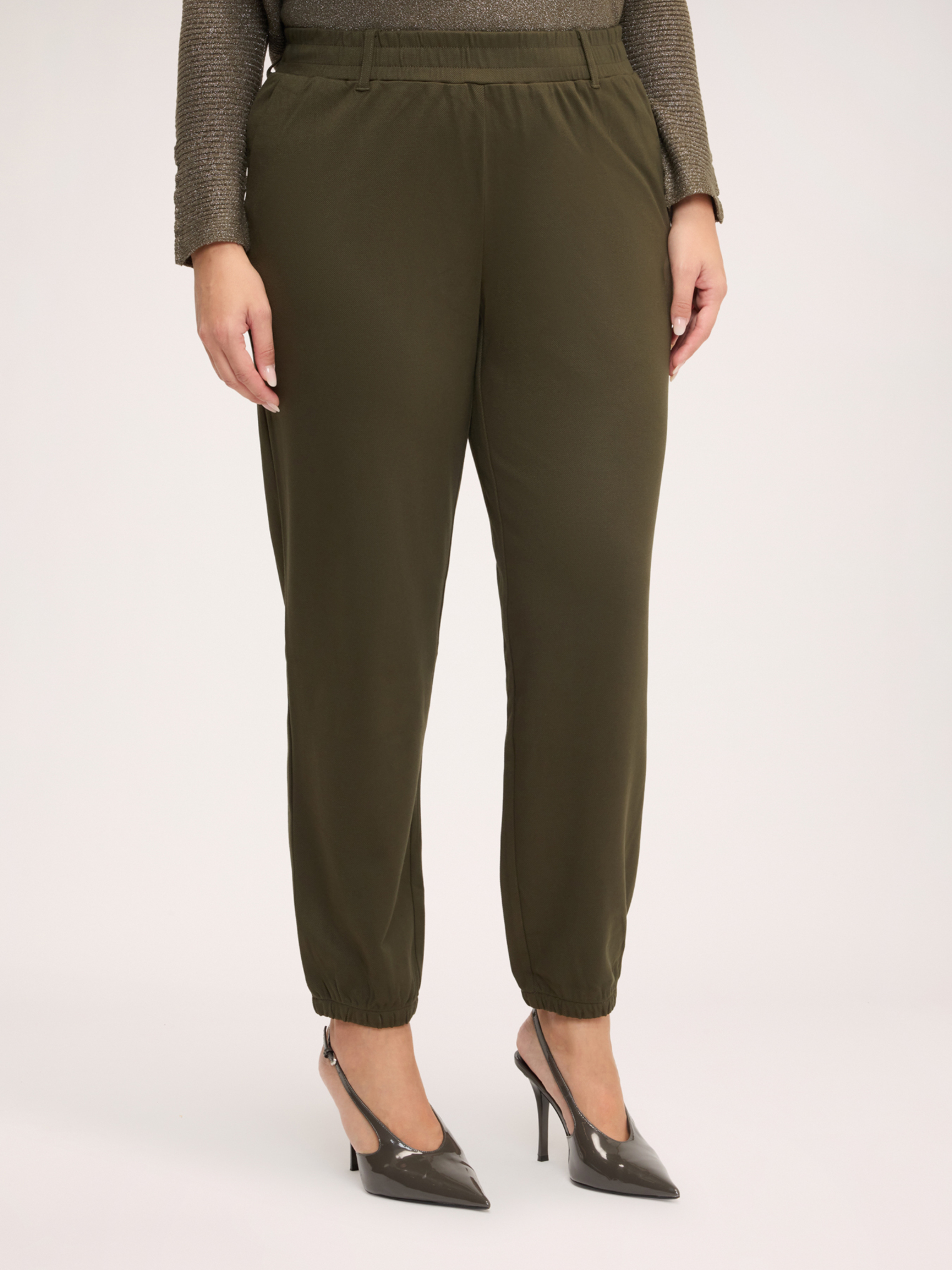 Pantalon jogger avec taille élastique et poignets côtelés, FIORELLA RUBINO