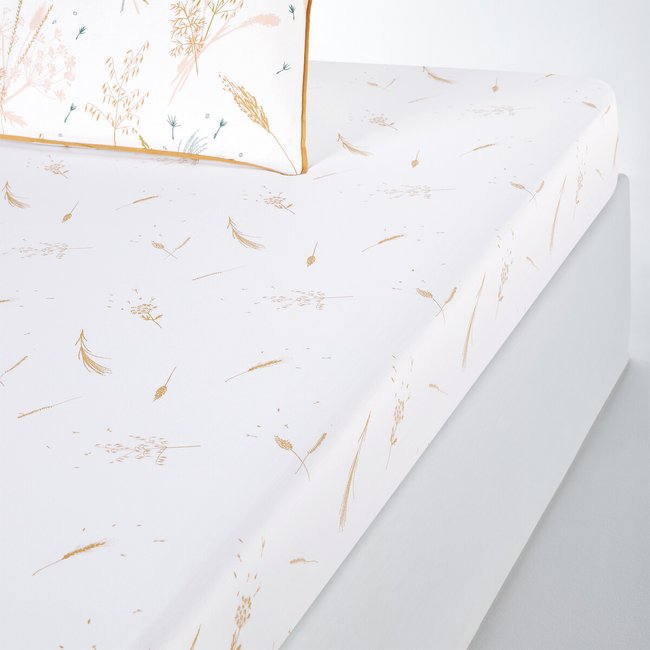 Graminée Floral 100% Cotton Fitted Sheet, printed, LA REDOUTE INTERIEURS