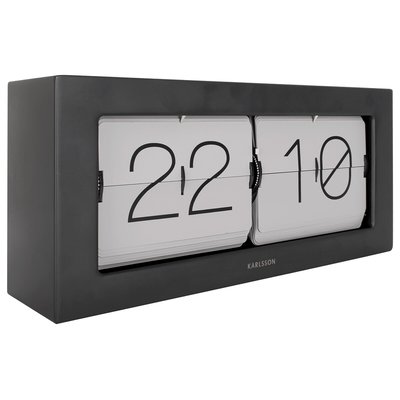 37cm Boxed Flip XL Wall/Table Clock in Matt Black & Grey KARLSSON