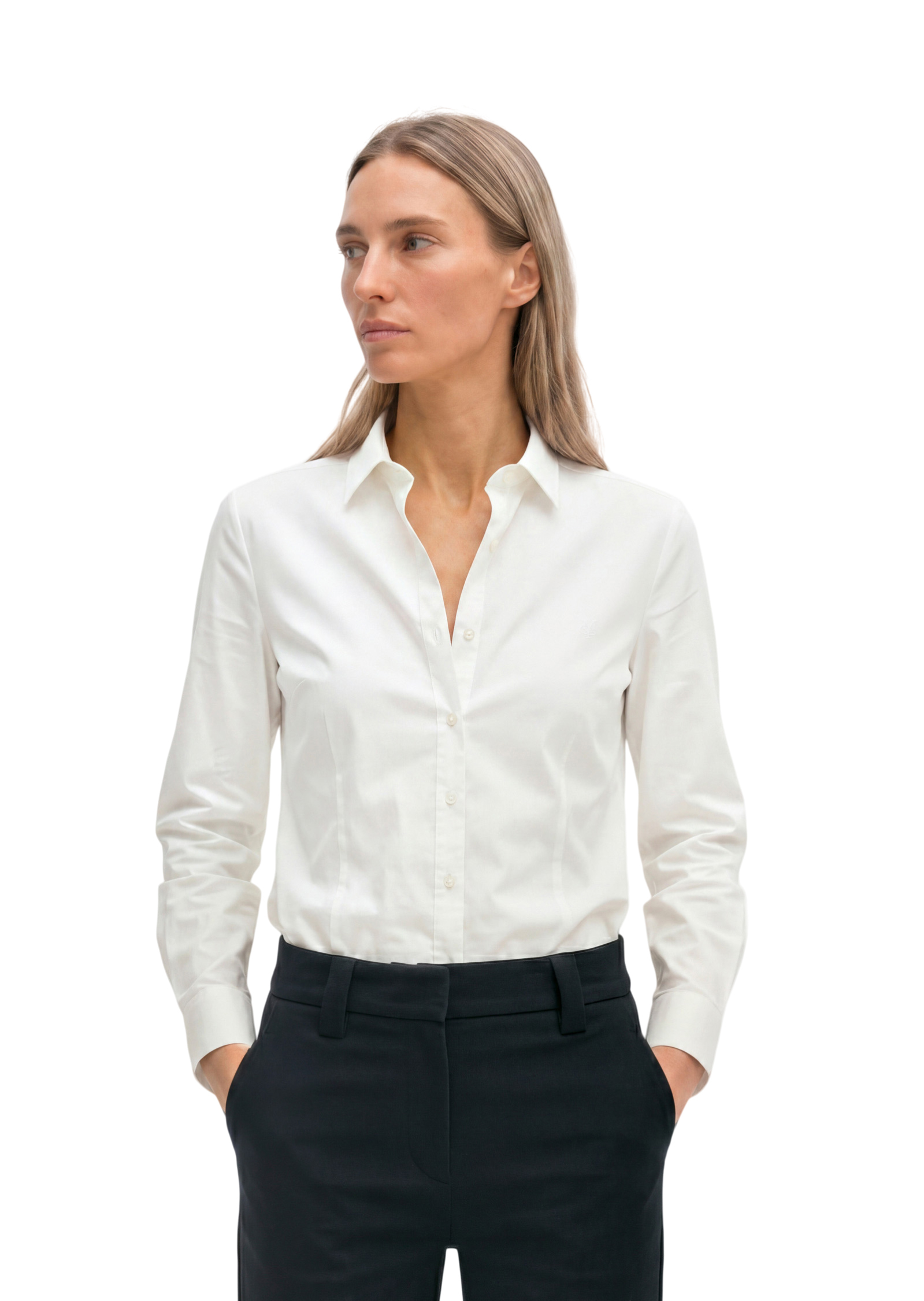 Blouse à manches longues en qualité popeline stretch, MARC O'POLO