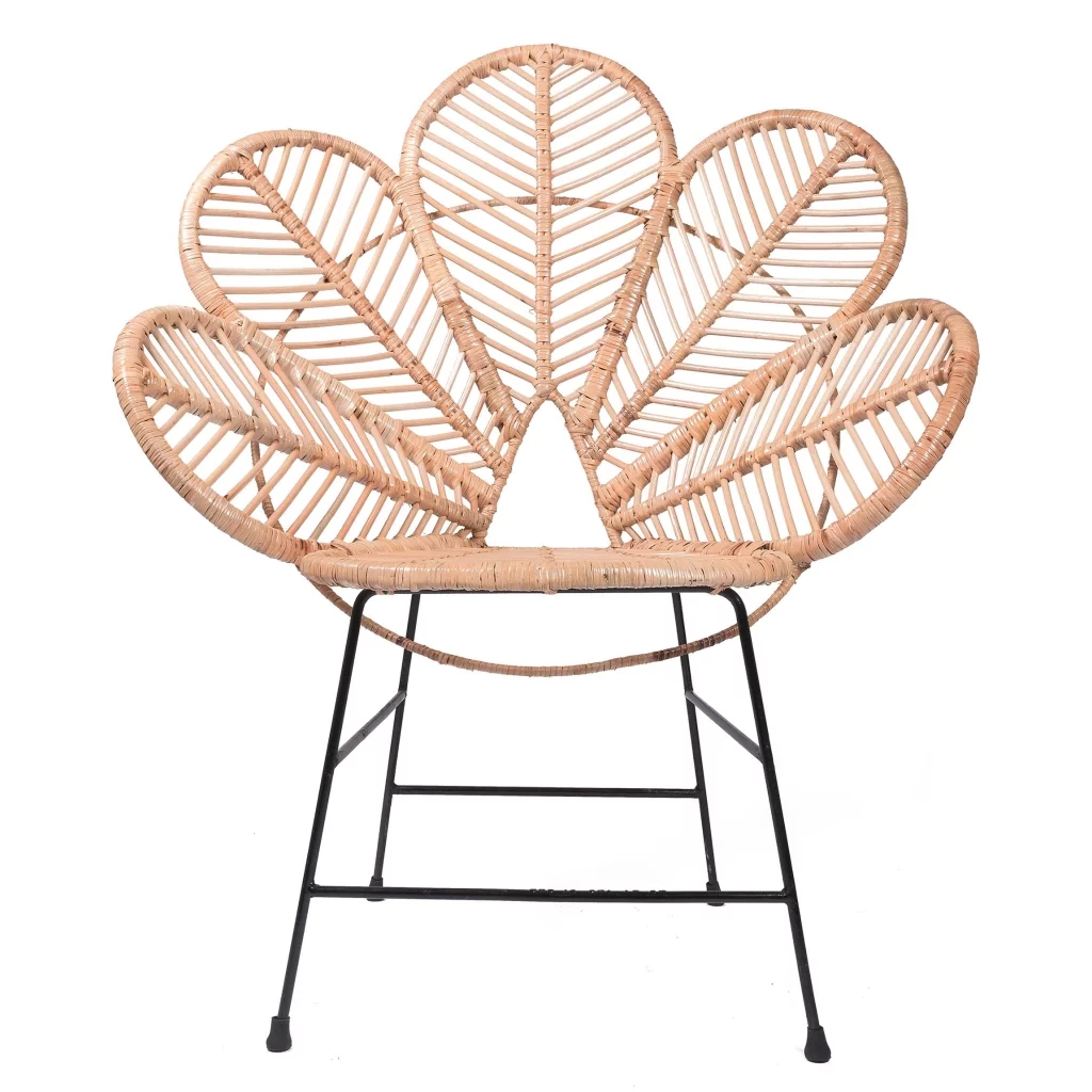 Chaise en rotin forme fleur COQUELICOT, HYDILE
