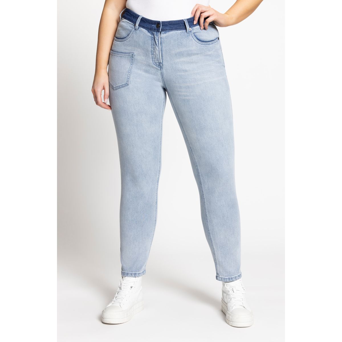 Jean boyfriend bleu clearance brut