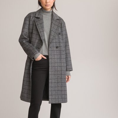 Checked Long Coat LA REDOUTE COLLECTIONS