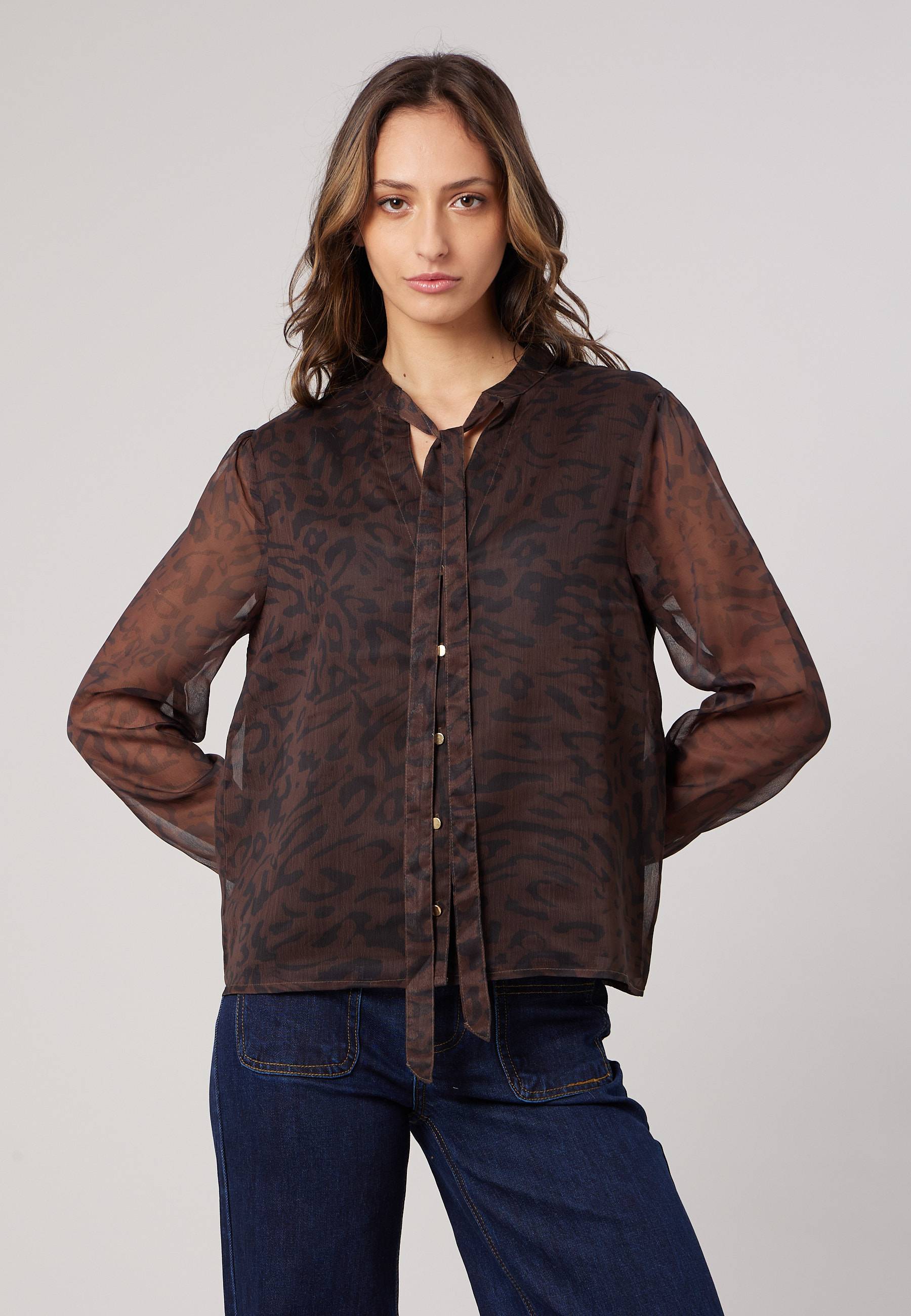 Blouse transparente imprimée femme FILIPA, DEELUXE