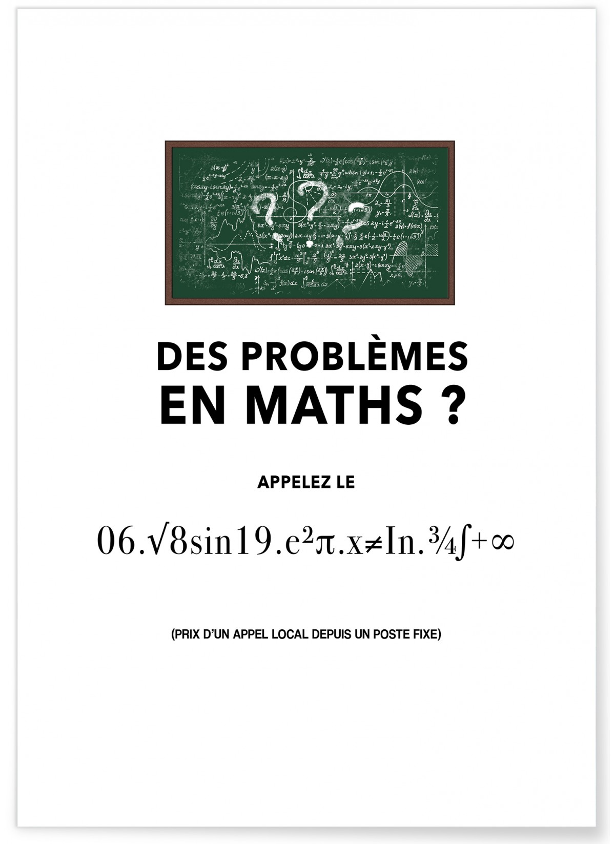 Poster Problème de maths, L'AFFICHERIE
