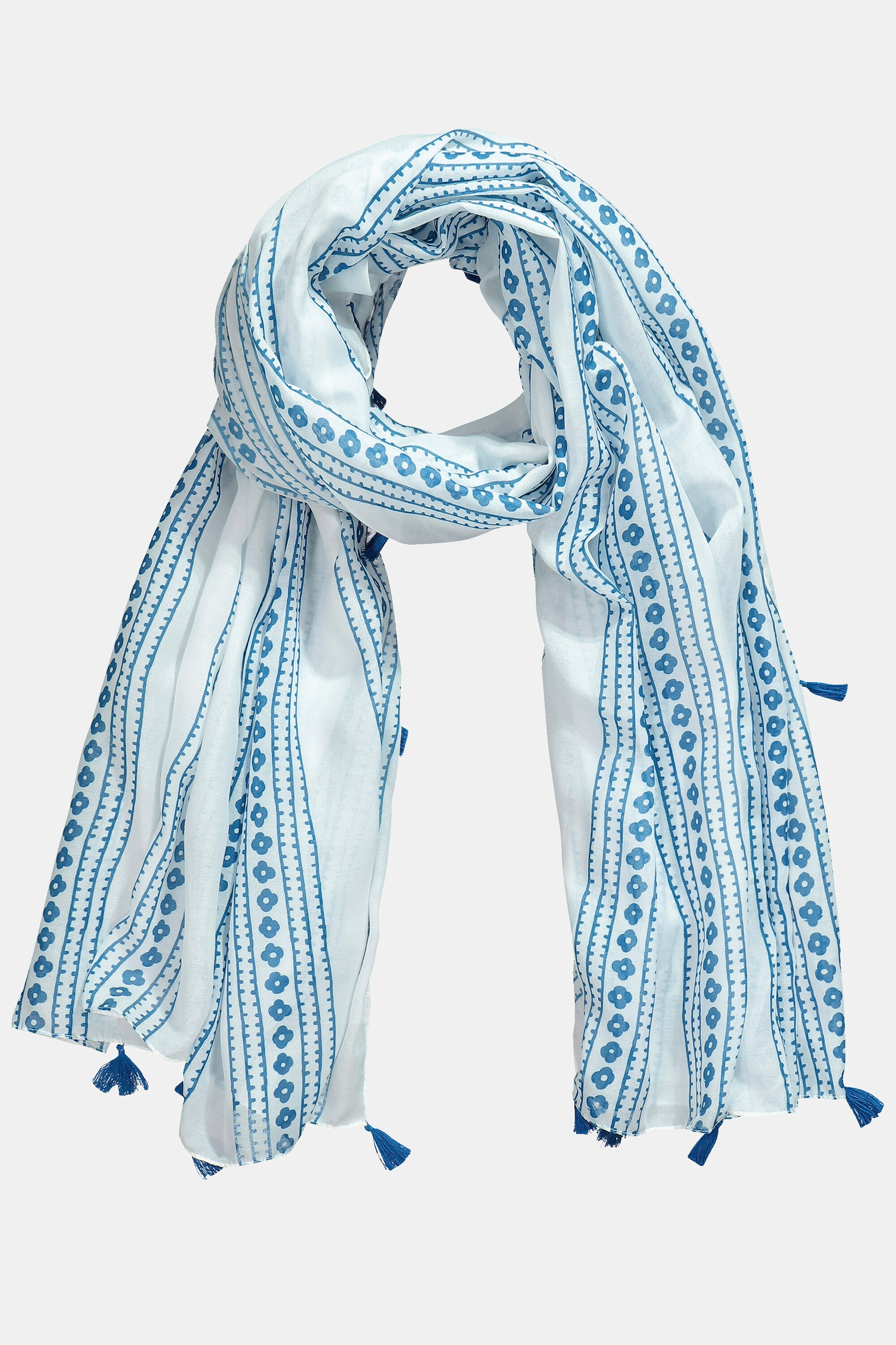 Foulard à rayures et pompons, ULLA POPKEN