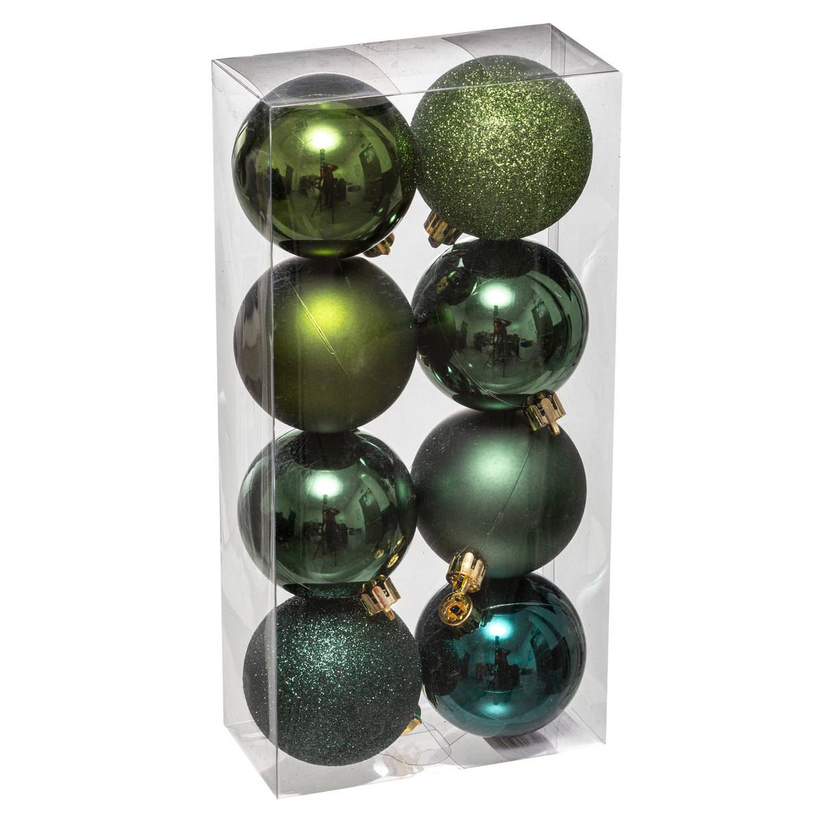 Lot de 8 boules de Noël en plastique grenat D. 70 mm, FEERIC LIGHTS & CHRISTMAS