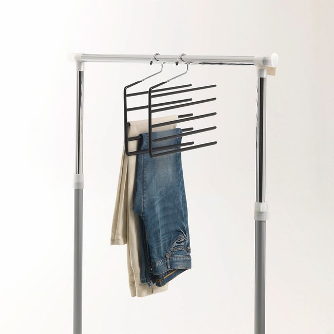 Astrin Set of 2 Trouser Hangers, chrome grey, SO'HOME