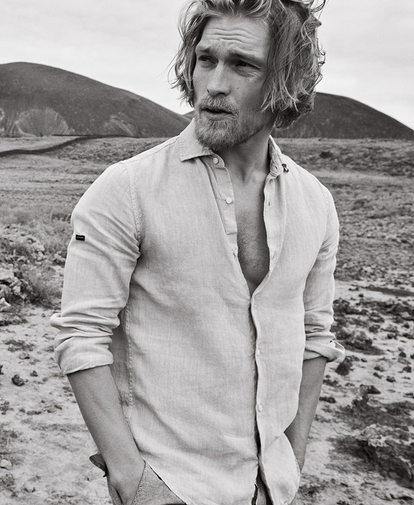 Chemise manches longues en lin , SUPERDRY