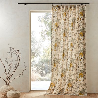 Alizou Single Floral 100% Linen Curtain AM.PM