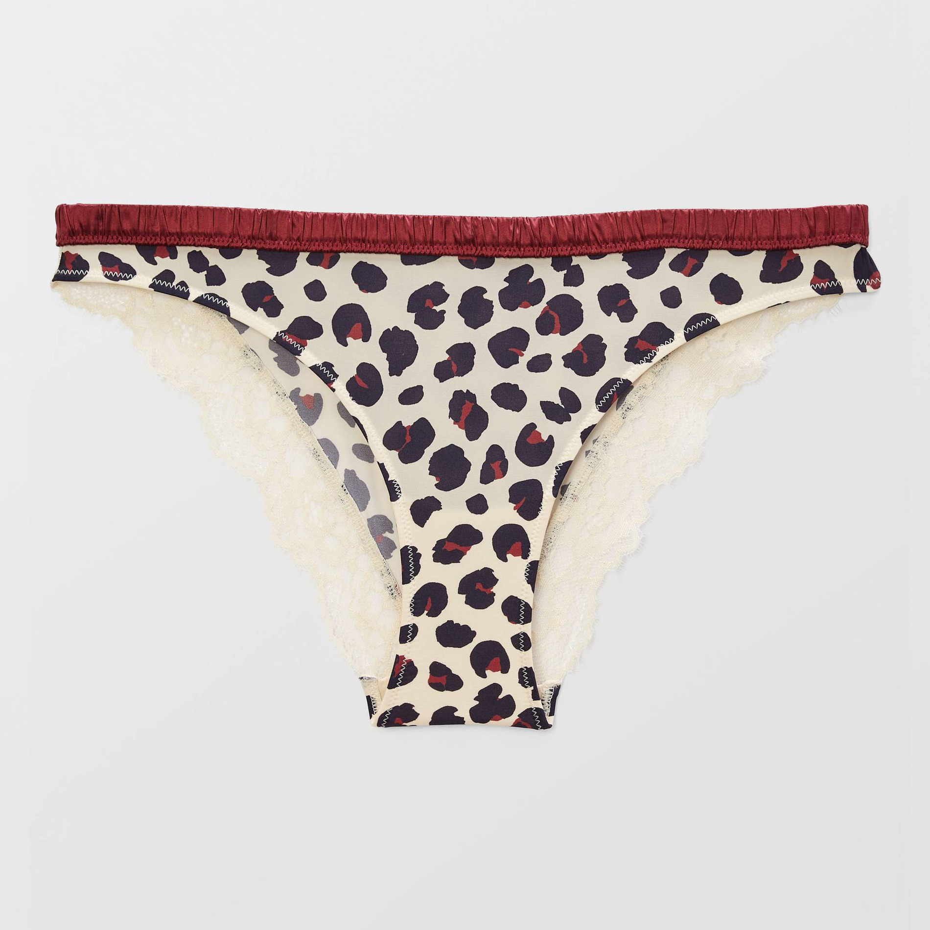 Culotte ZOE en microfibre imprimée et dentelle, MONOPRIX