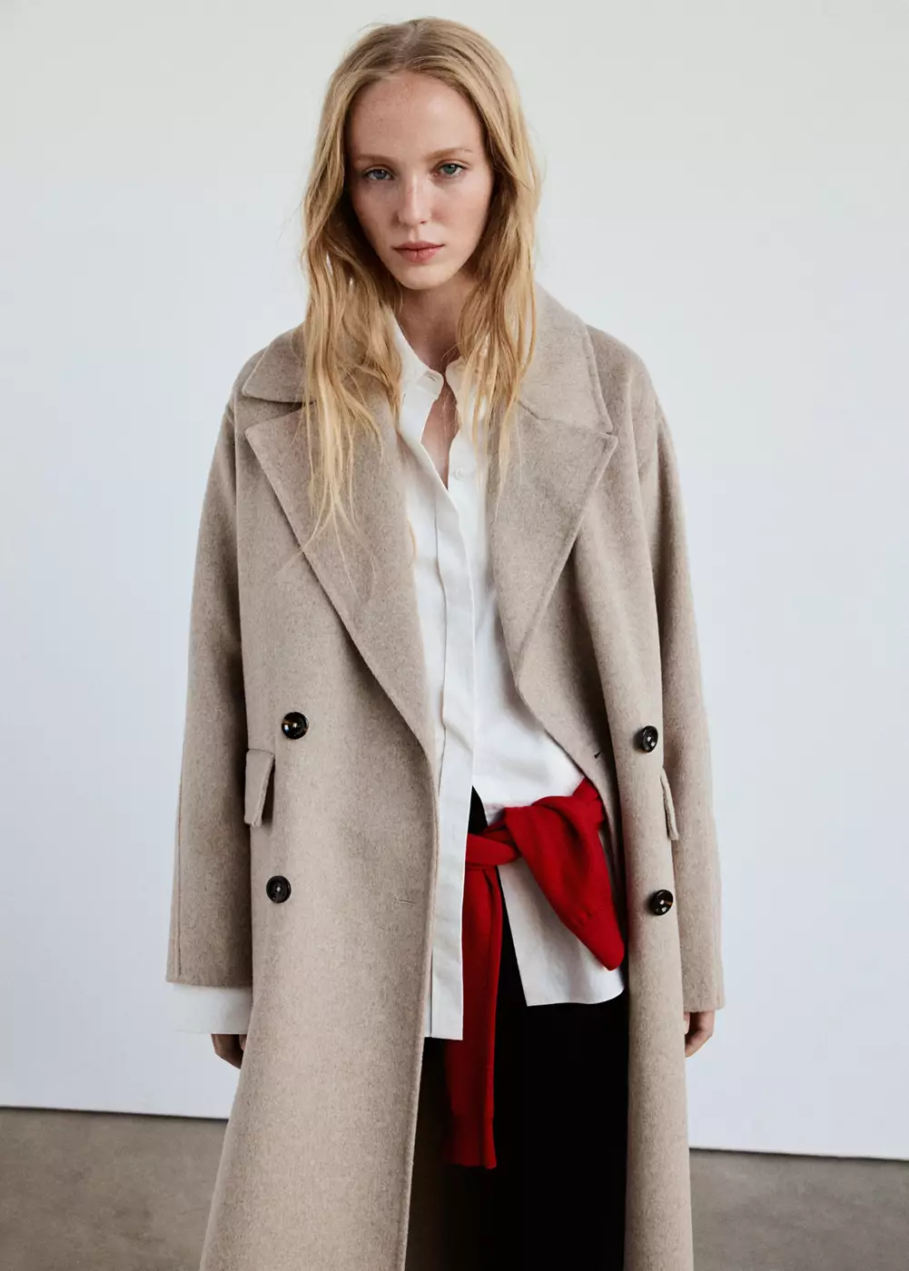 Manteau laine fait main oversize, MANGO