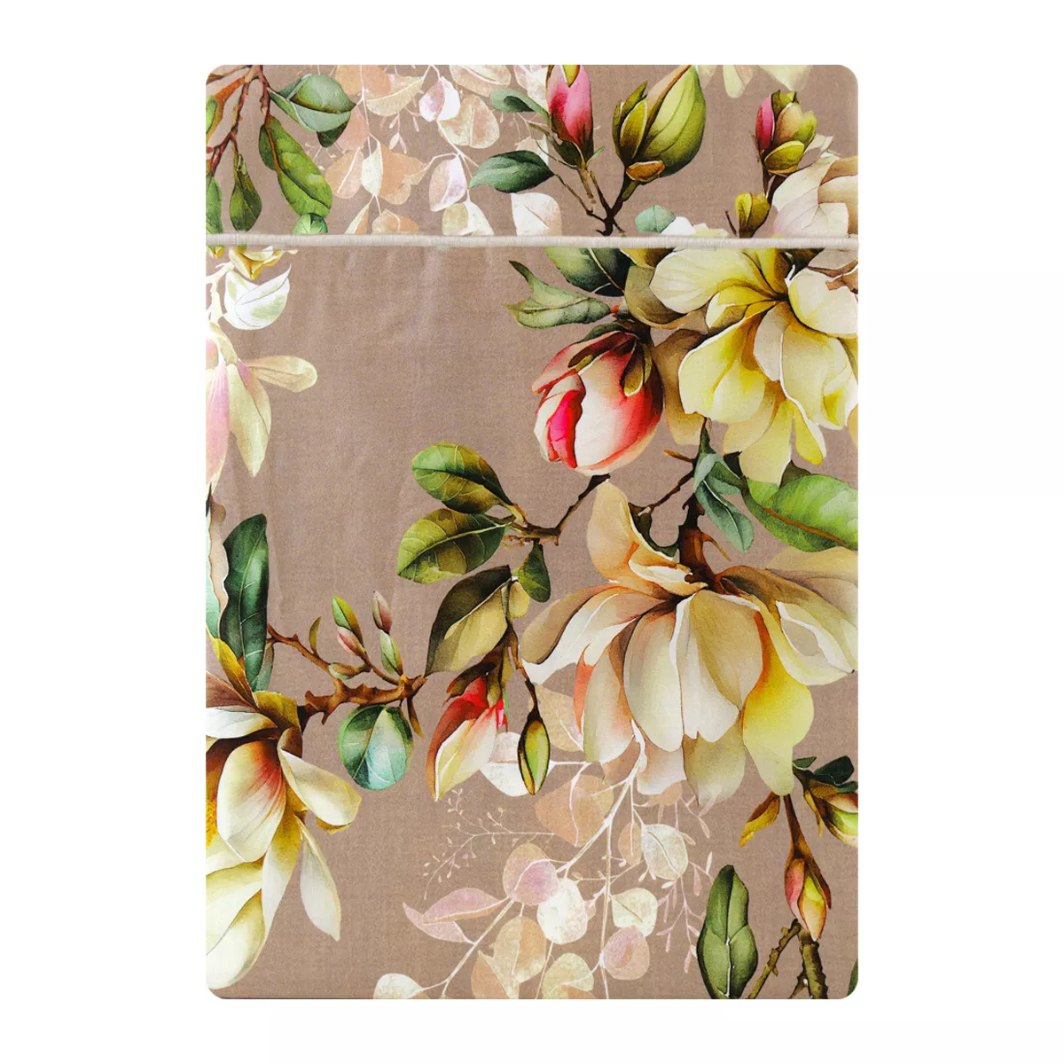 Drap plat satin de coton MAGNOLIAS, GARNIER THIEBAUT