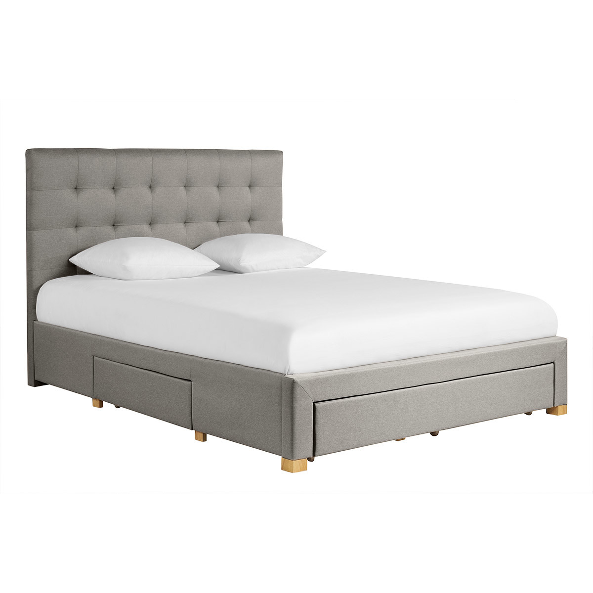 Lit tiroir 2 places en tisse 160x200 cm RENO, MILIBOO