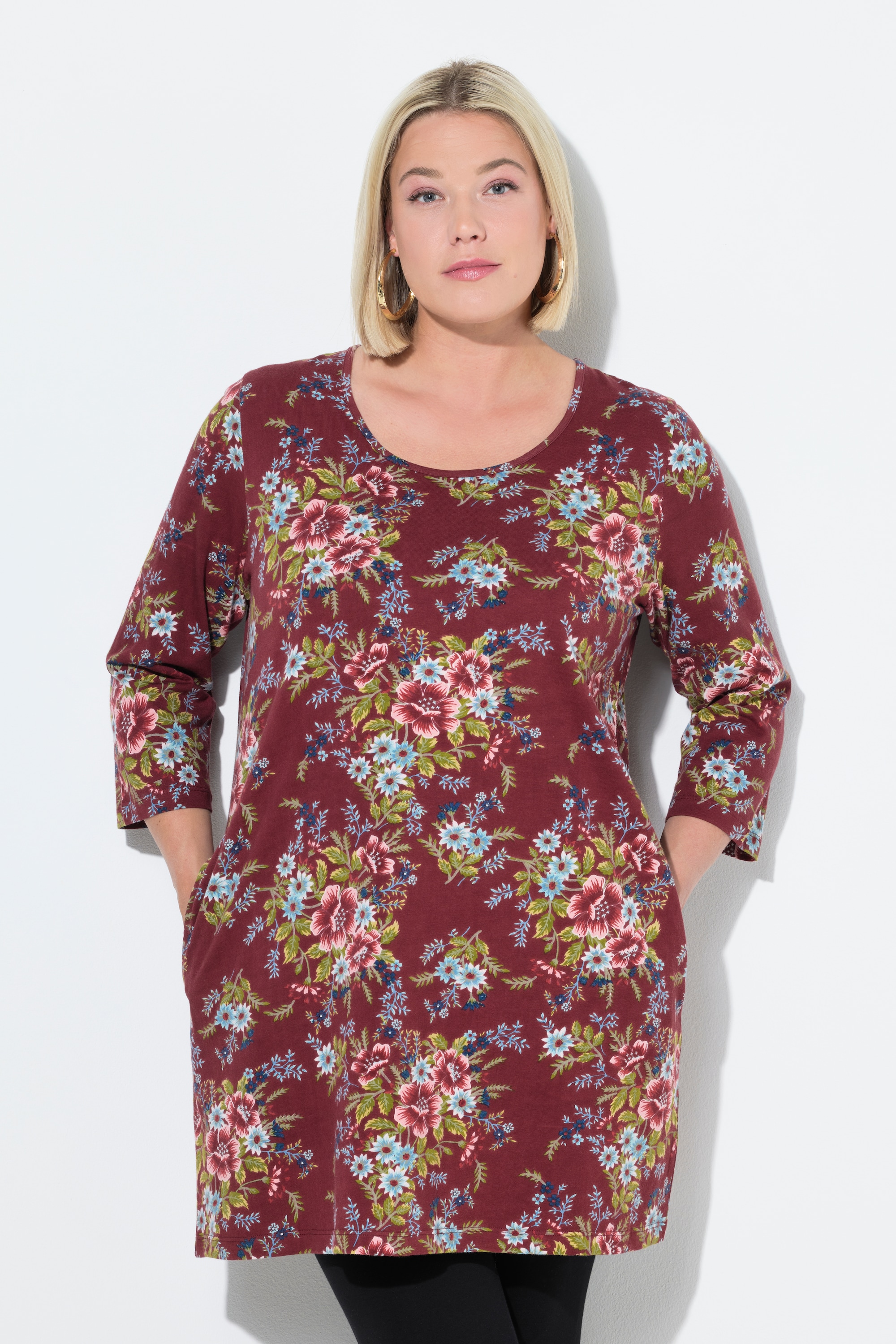 T-shirt long à fleurs, ULLA POPKEN