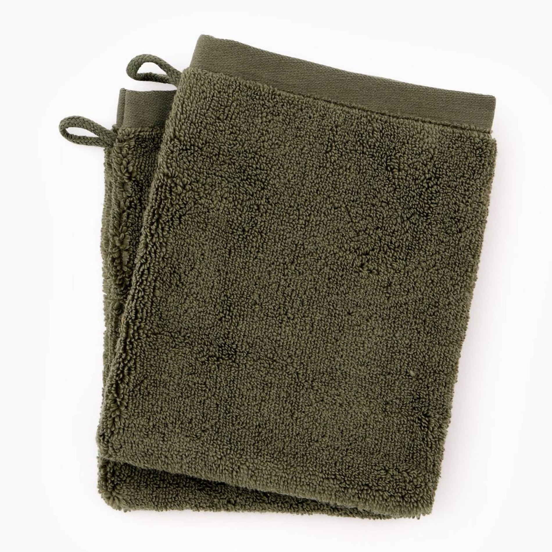 Lot de 2 gants de toilette, en coton BIO GOTS, MONOPRIX