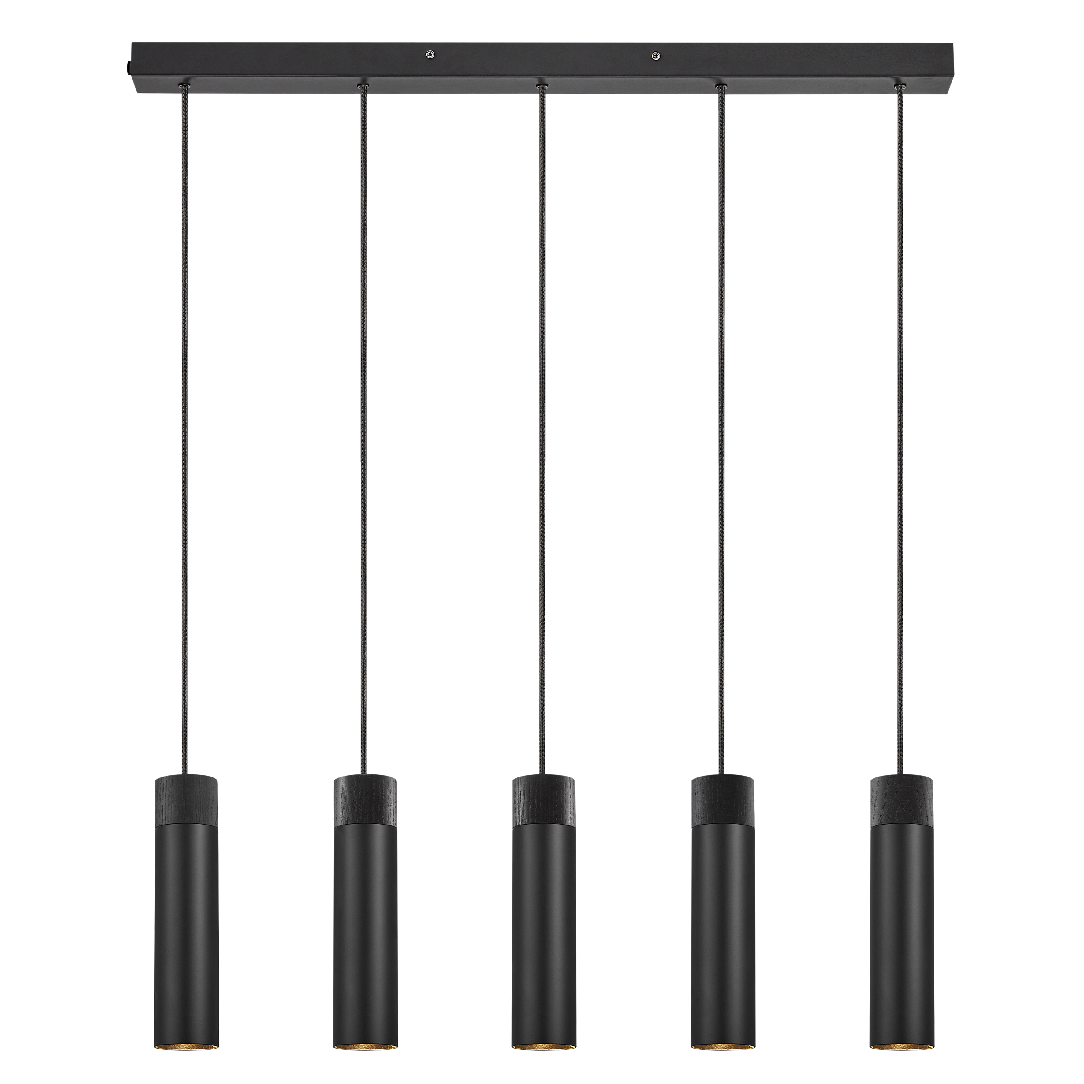 Suspension rond en métal et bois, TILO 5-Spot, NORDLUX