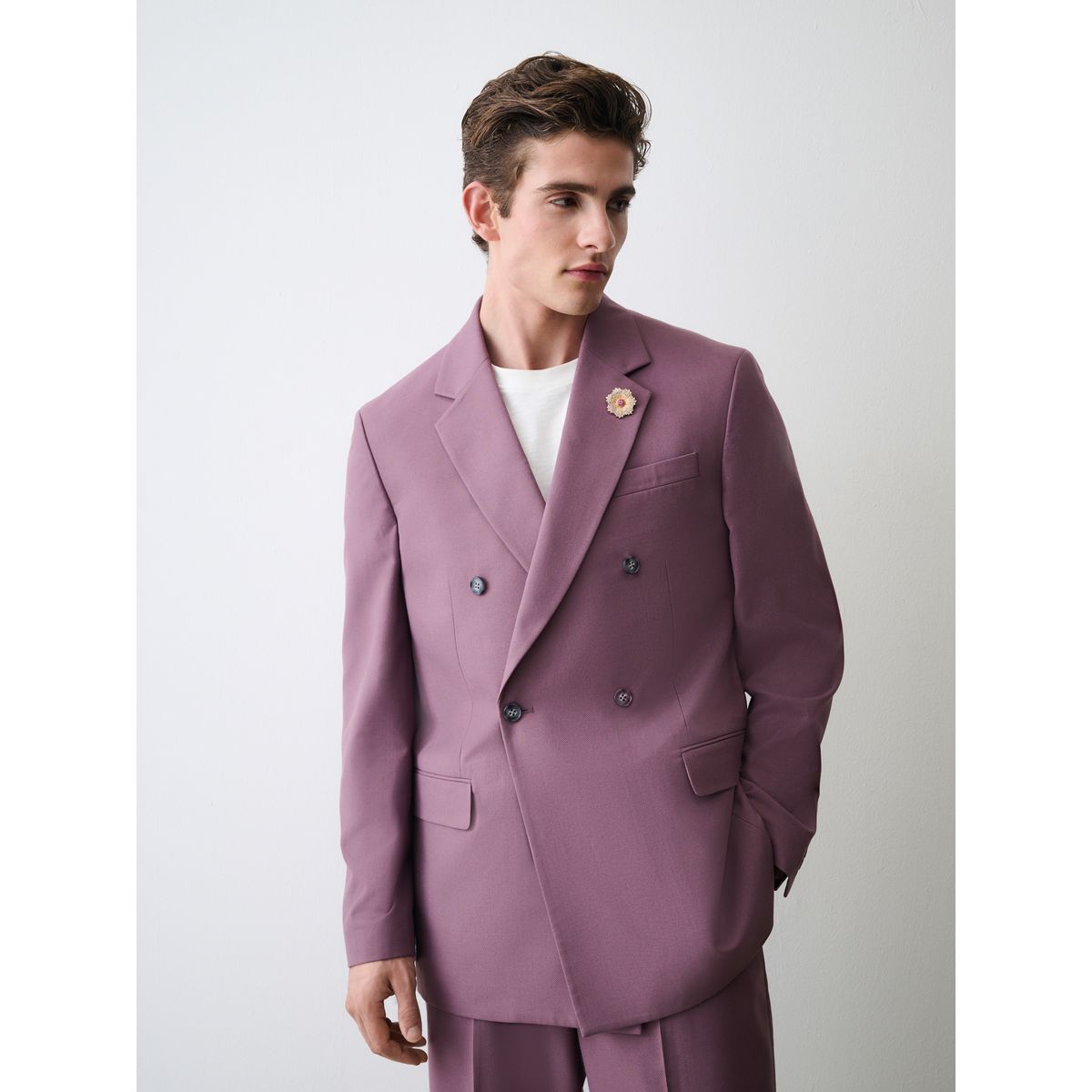 Veste de costume croisée avec broche, NEXT