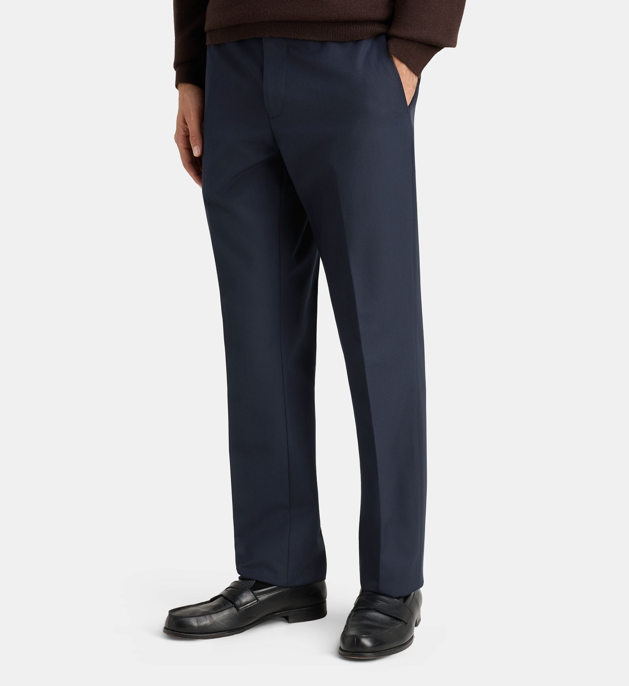 Pantalon de costume ajusté barmand en coton et laine, COMPTOIR GL