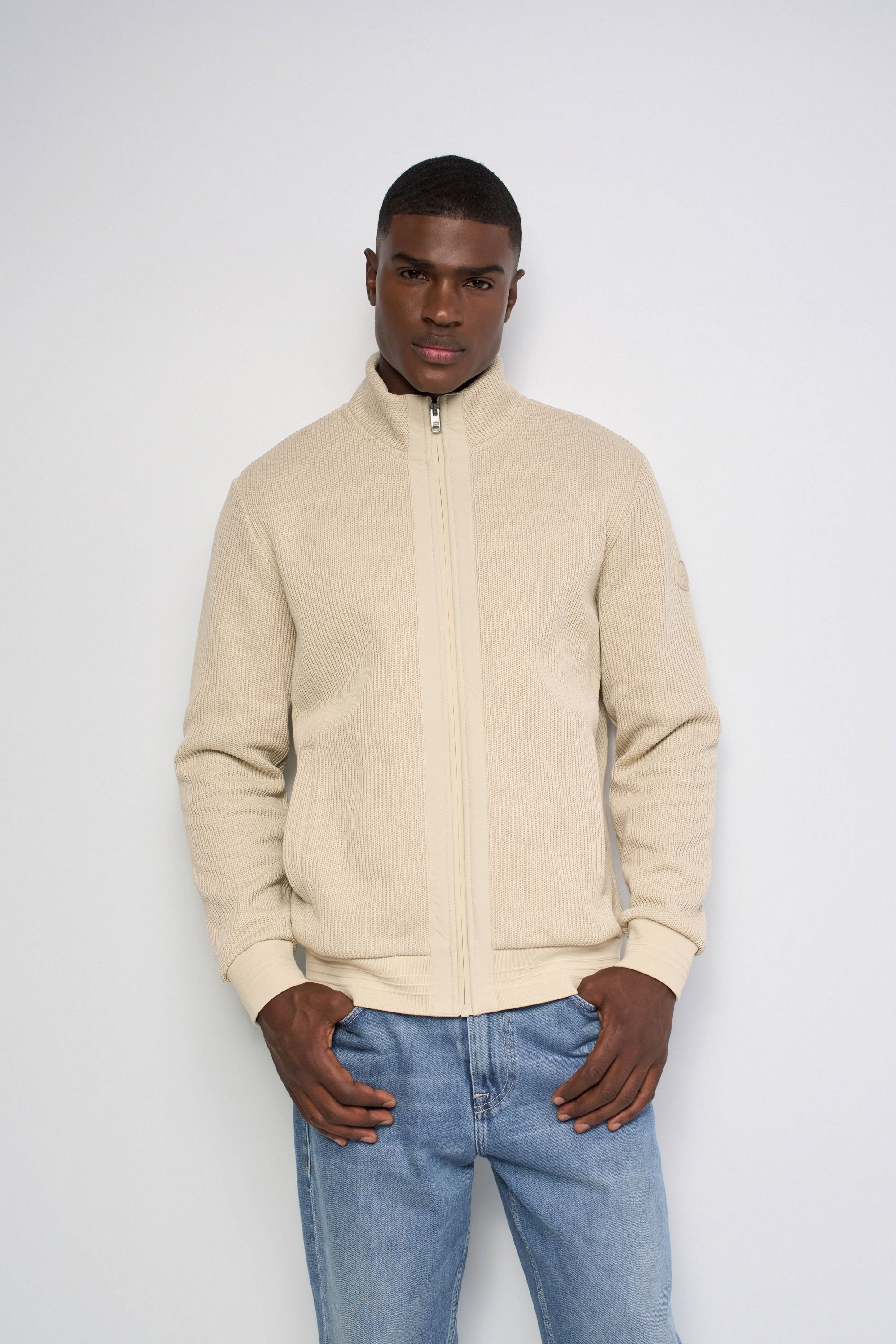 BLOUSON BOMBER EN MAILLE, SALSA JEANS