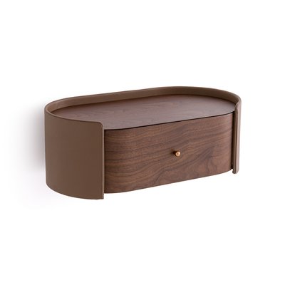 Firmo Walnut & Leather Wall Bedside Table AM.PM