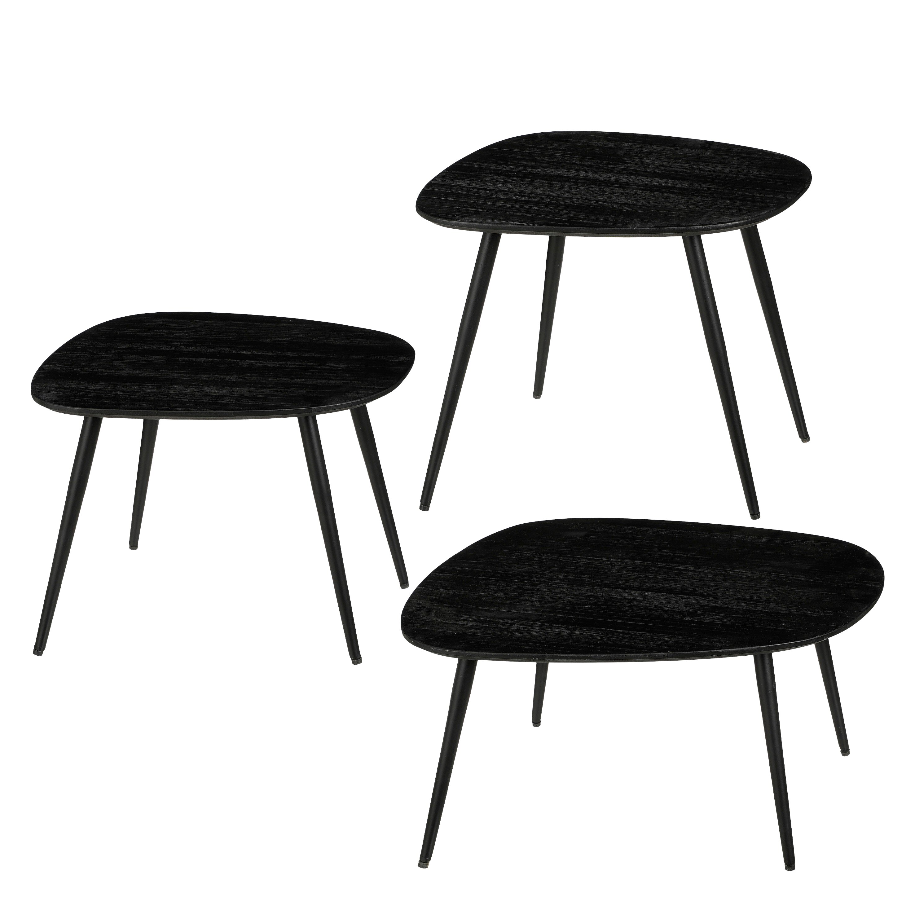 Lot de 3 tables d'appoint H34 cm JAILEY, MICA DECORATIONS