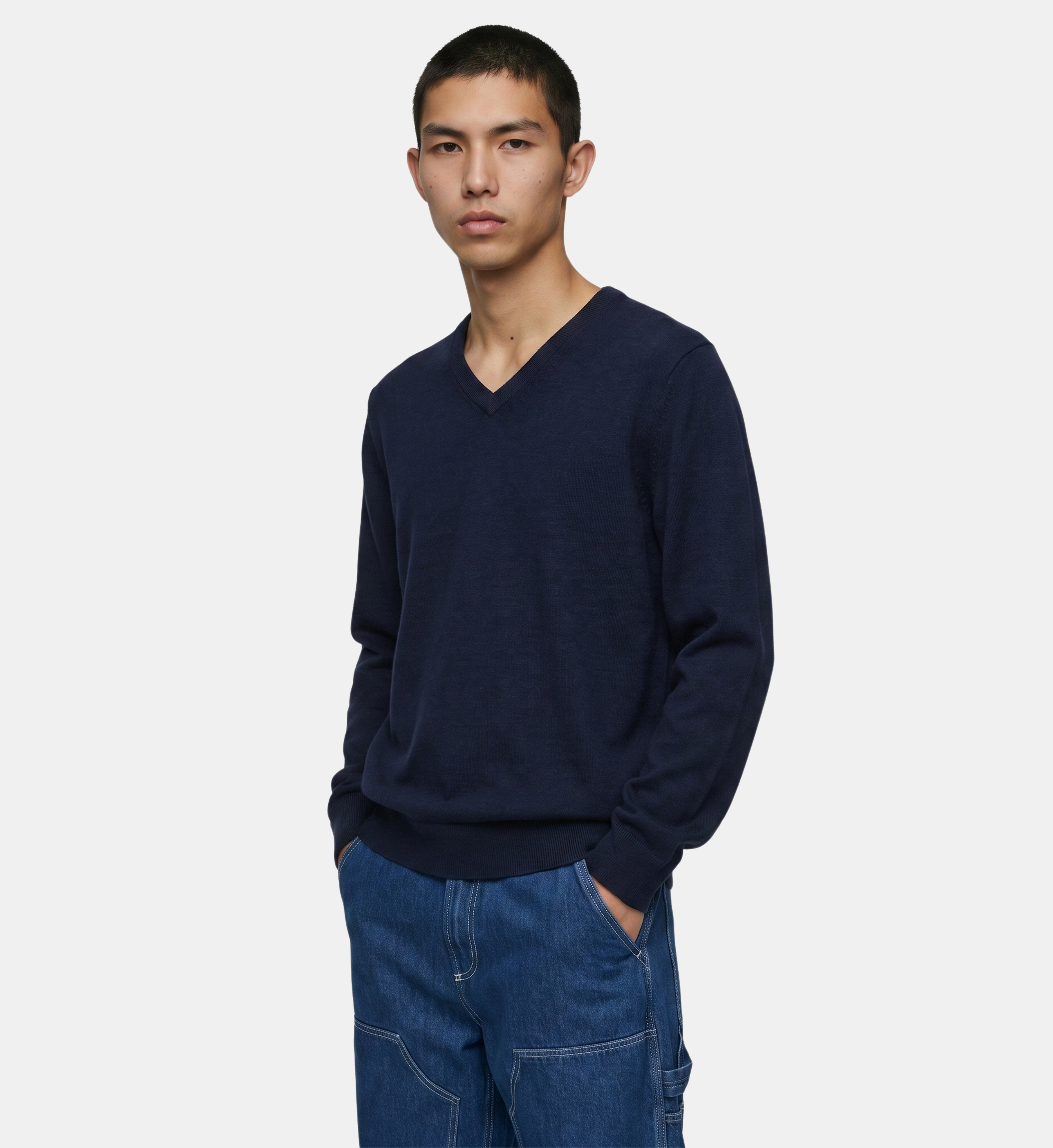 Pull droit terive col v laine mérinos responsable, GALERIES LAFAYETTE