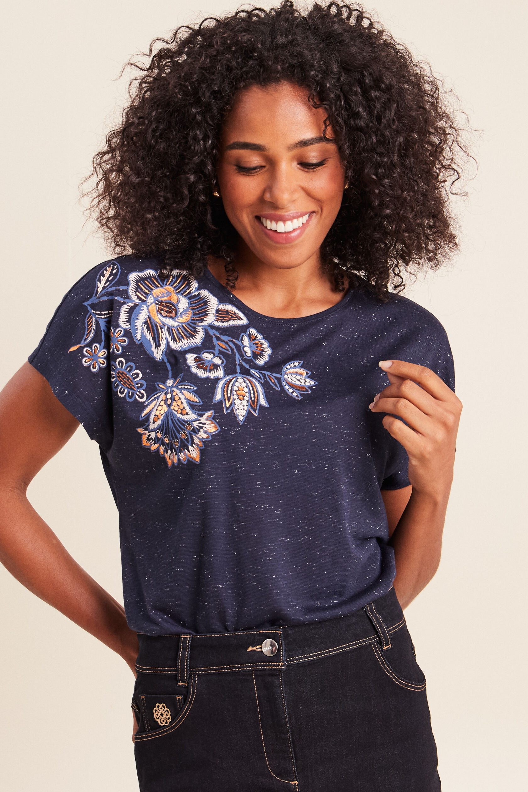 T-shirt à sequins manches courtes, BREAL