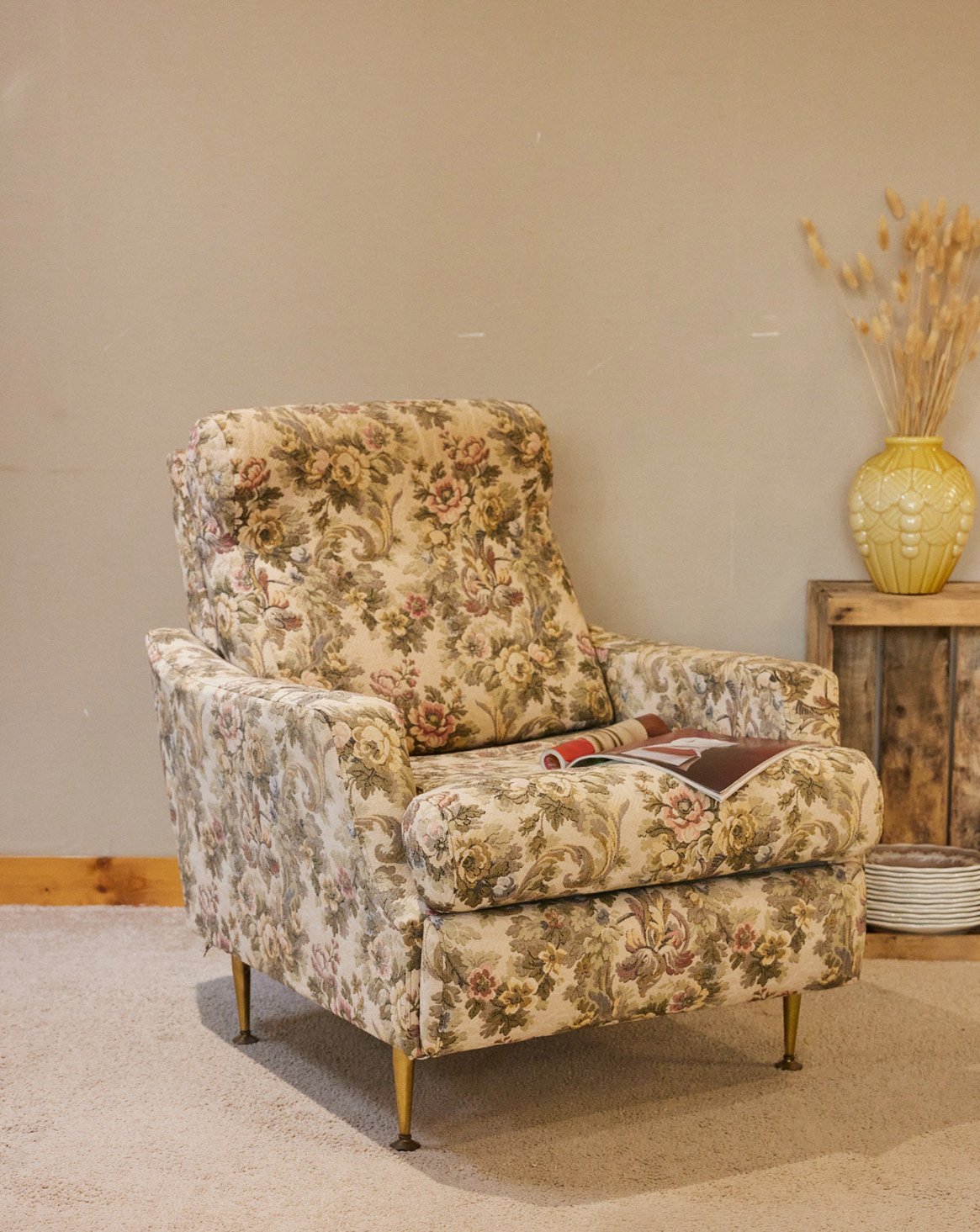 Fauteuil campagne en tissu Ernest N°1599 - Bon état, DEBONGOUT