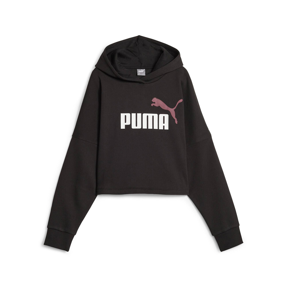Image of Cotton Mix Cropped Hoodie