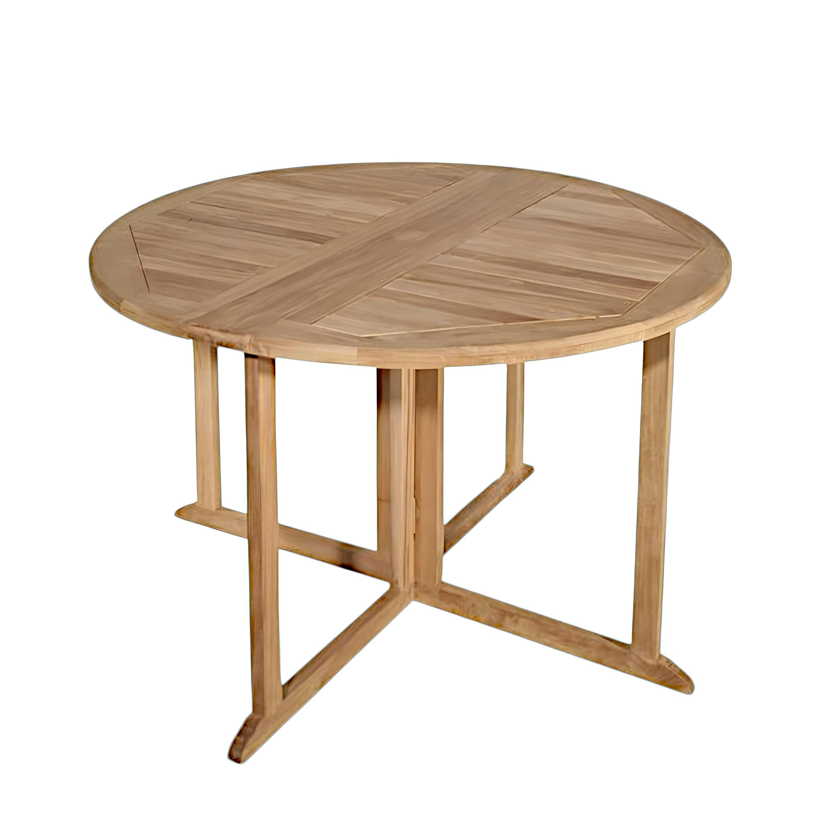 Table de jardin ronde pliante papillon en bois de teck massif 120cm SUMMER 4 personnes, PIER IMPORT