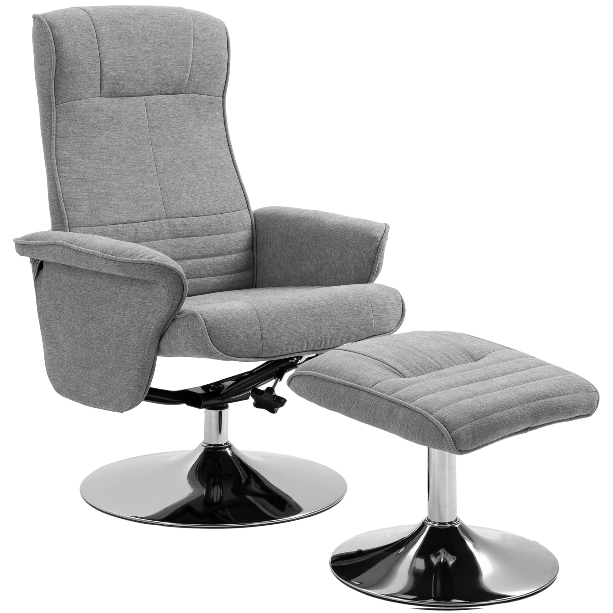Fauteuil inclinable avec repose-pieds Tissu, HOMCOM