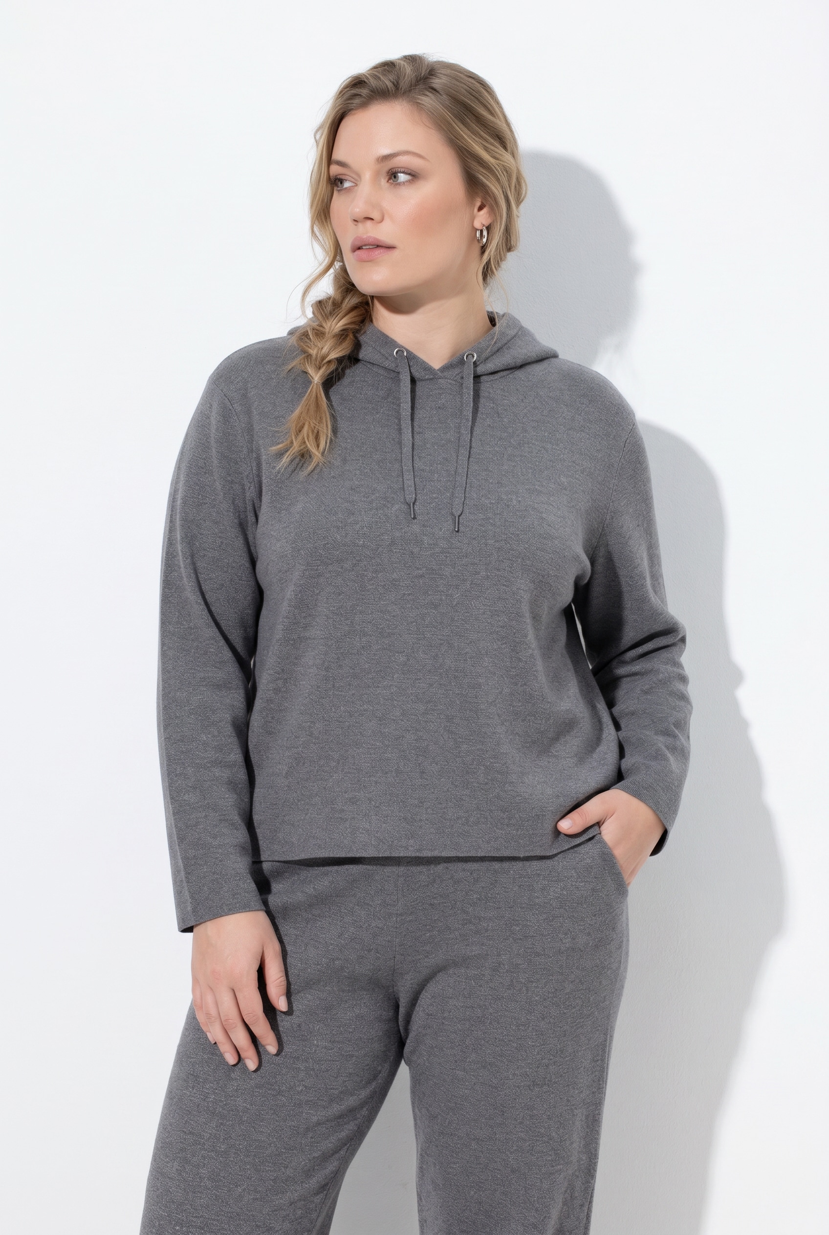 Sweat-shirt à capuche en maille de coton bio, ULLA POPKEN