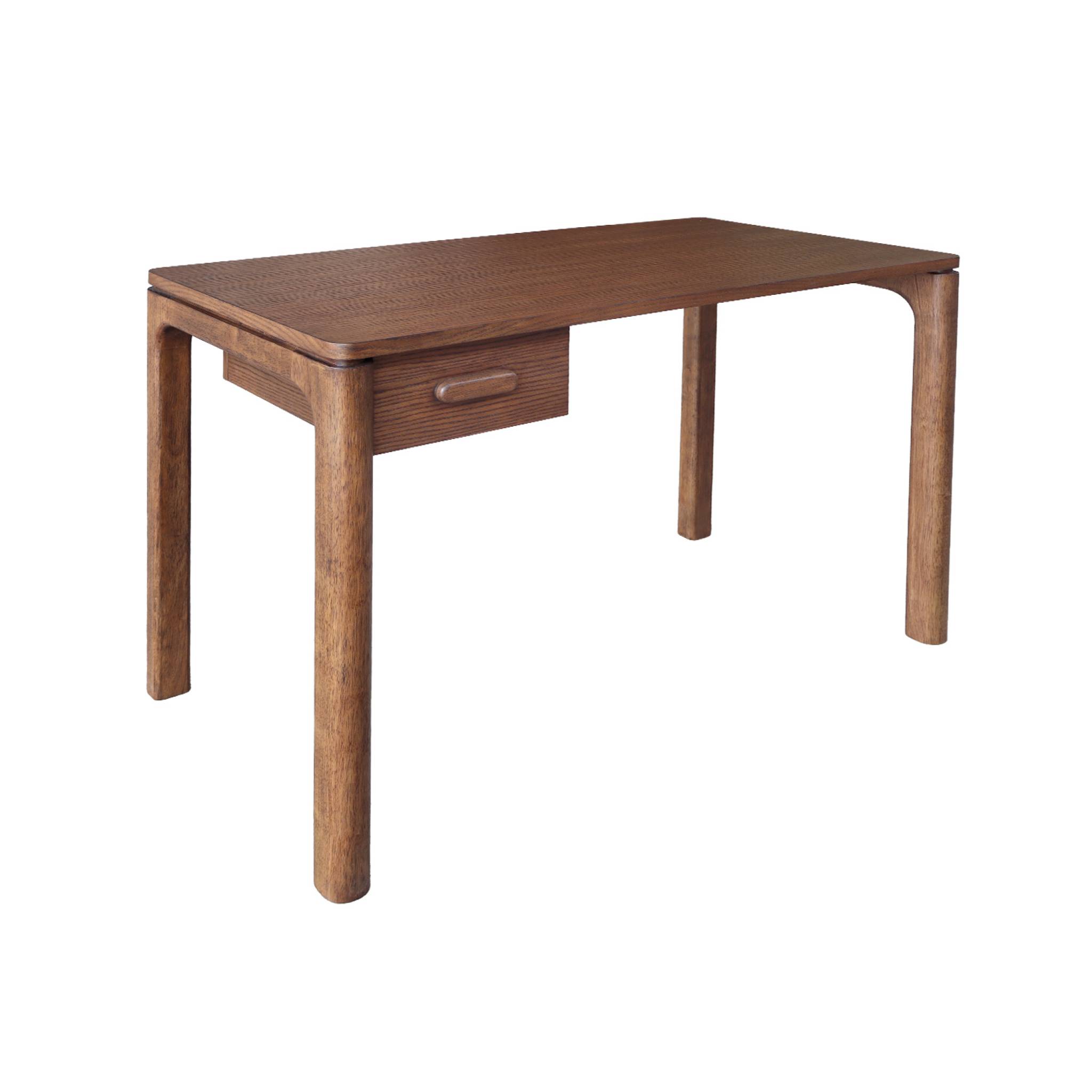 Bureau bois d'hévéa placage chêne 1 tiroir GARANCE, SWEEEK