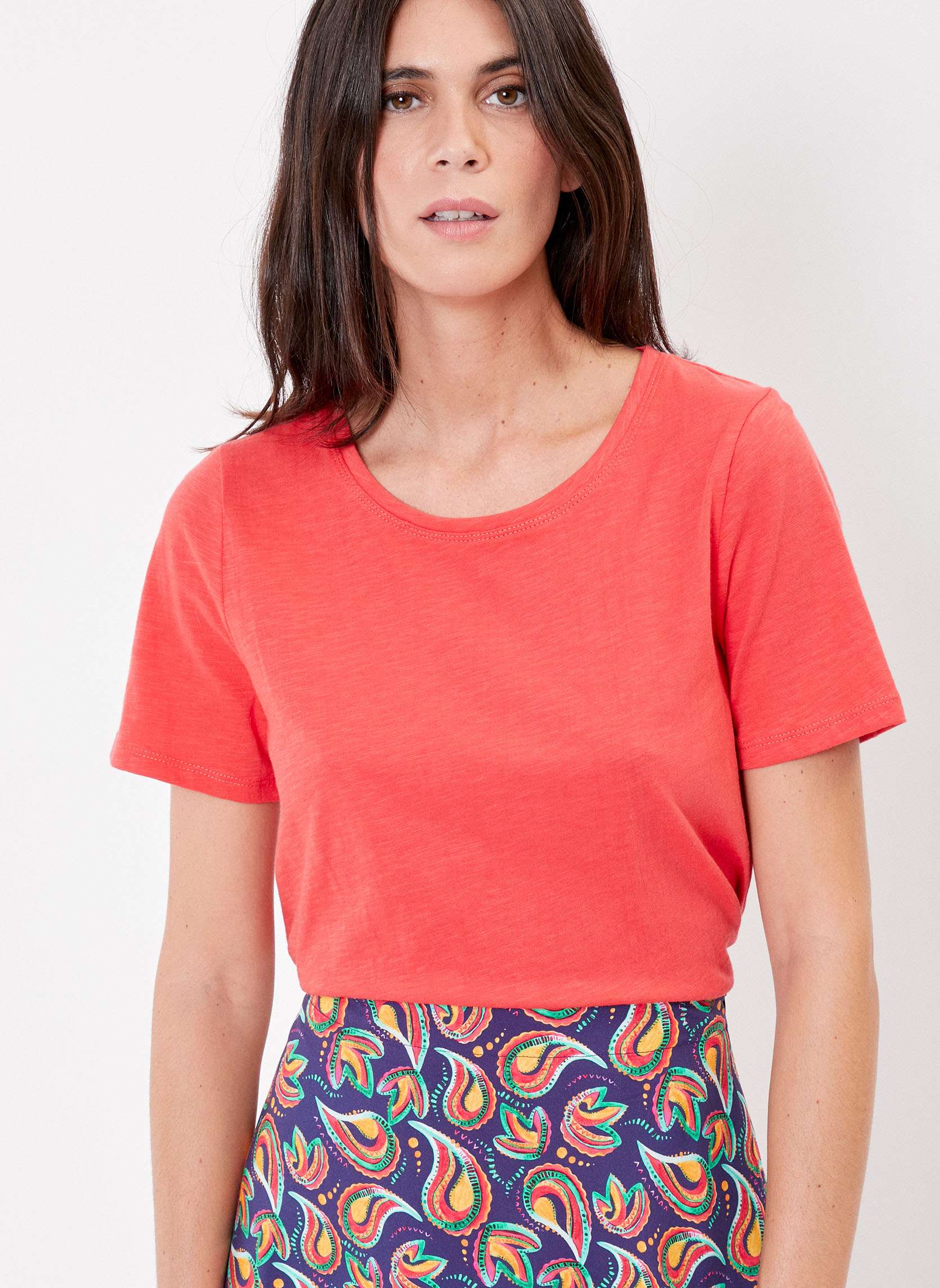 T-shirt coton flammé bio imprimé SOLIANE, LA FIANCÉE