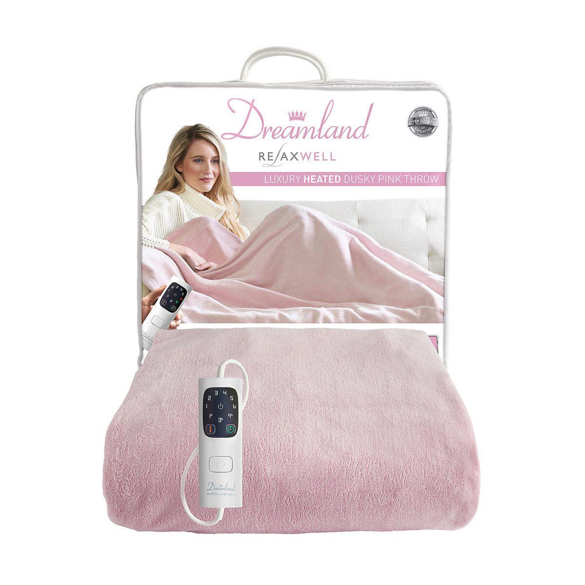 Intelliheat luxury heated throw in heather pink, pink, Dreamland | La  Redoute