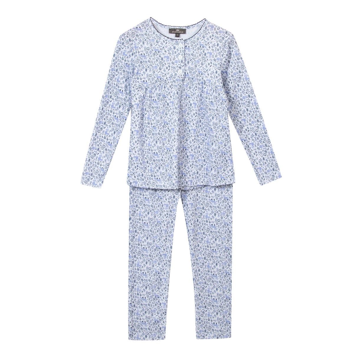 Pyjama long imprimé petites fleurs Oeko-Tex