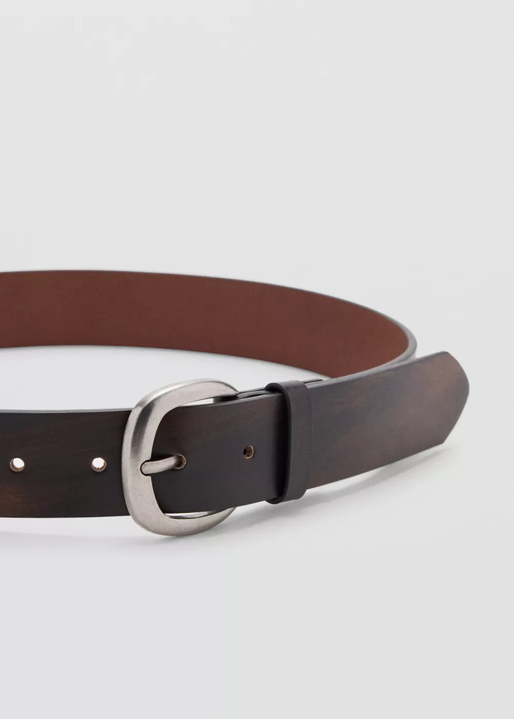 Ceinture en cuir effet usé, MANGO