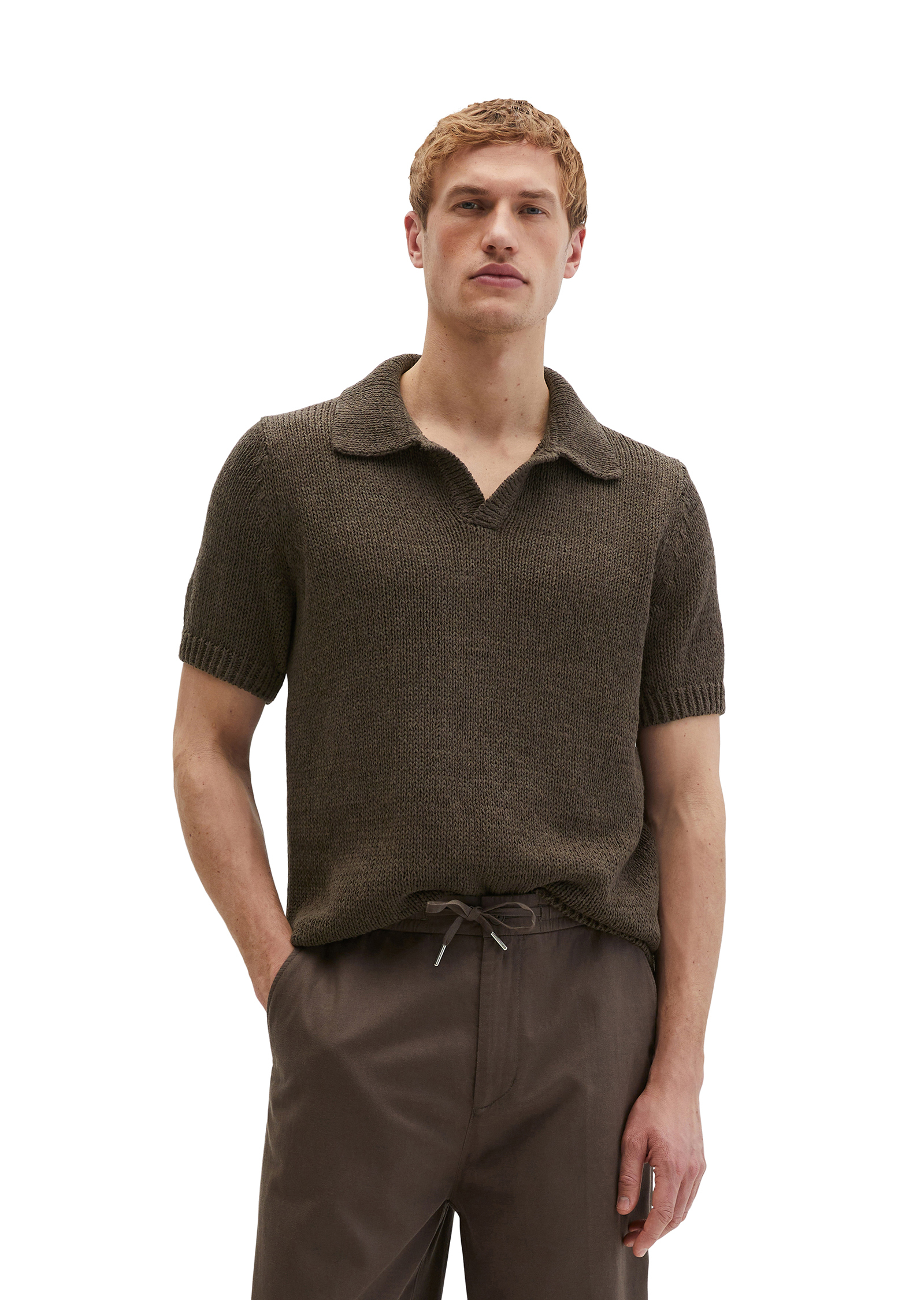 Pull à manches courtes regular en fil à bandelettes lâche, MARC O'POLO