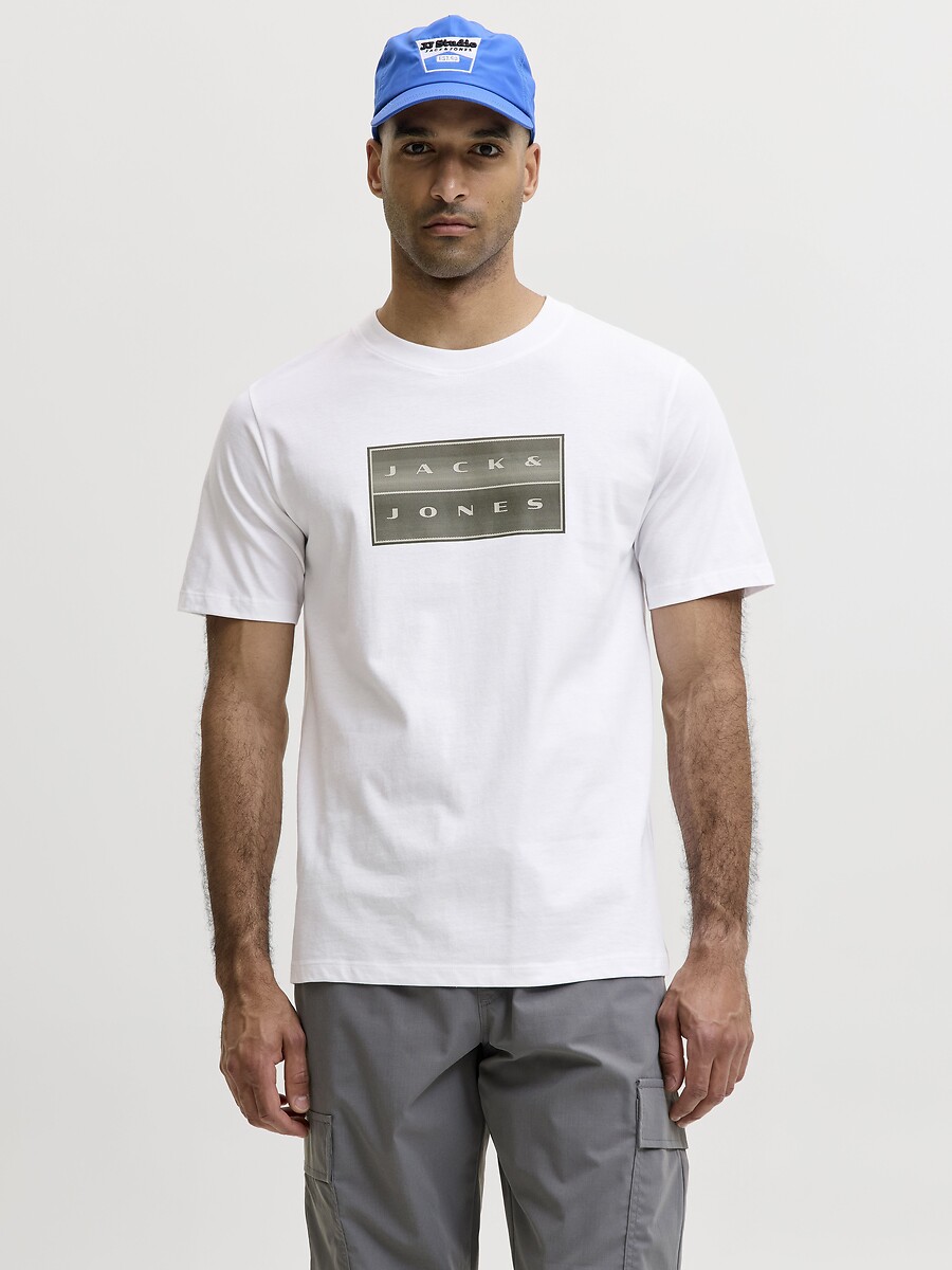 T-shirt manches courtes, logo imprimé, JACK & JONES