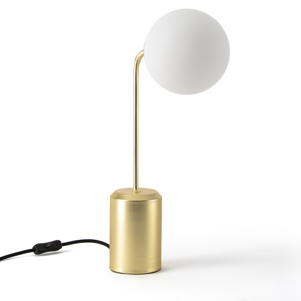 Moricio Brass and Opaline Glass Table Lamp
