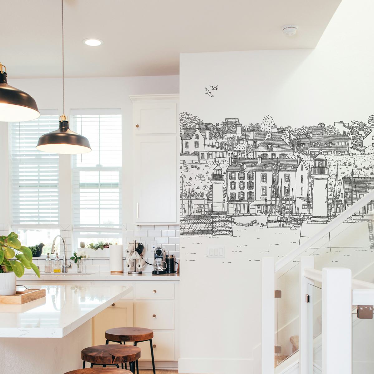 Papier peint panoramique Île de Groix, 225 x 250cm, ACTE DECO