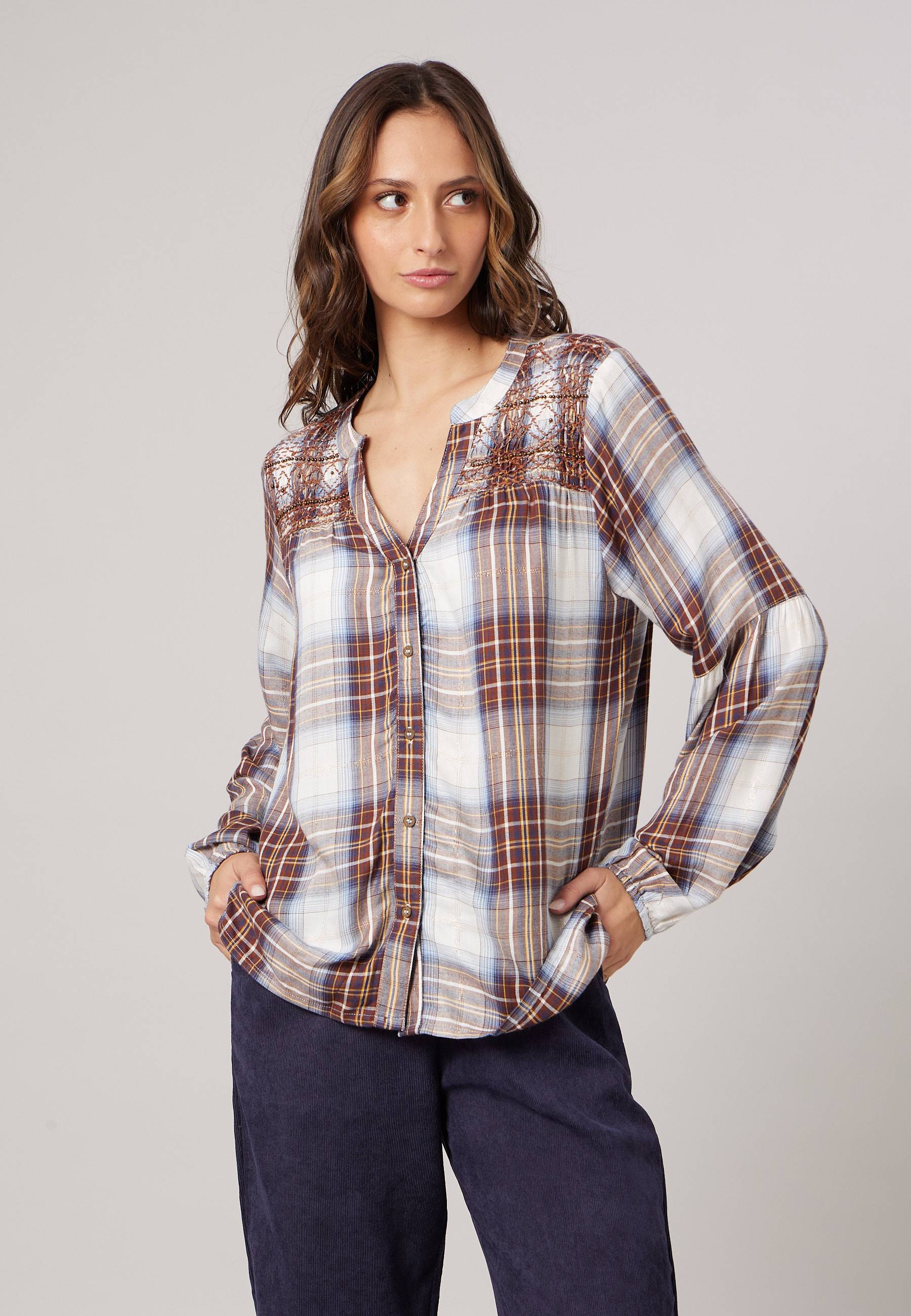 Blouse à carreaux femme IZELIA, DEELUXE