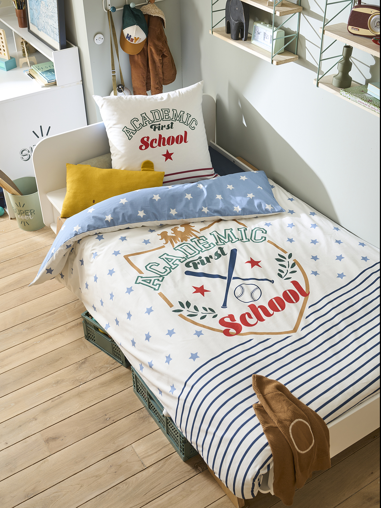 Parure housse de couette + taie d'oreiller Academic, VERTBAUDET