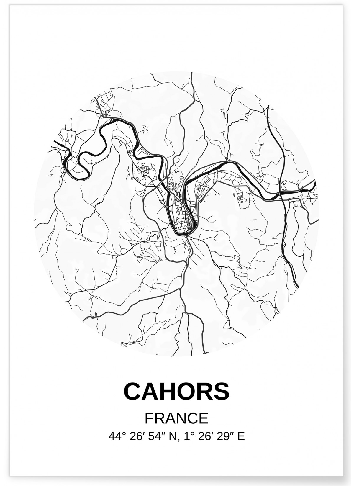 Affiche Carte Cahors, L'AFFICHERIE